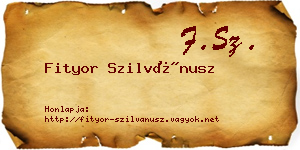 Fityor Szilvánusz névjegykártya